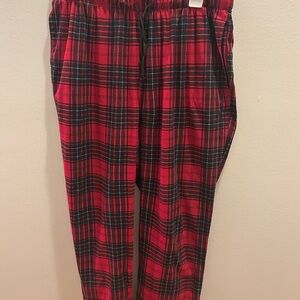 Nautica Red and Black Plaid Pajama Pants